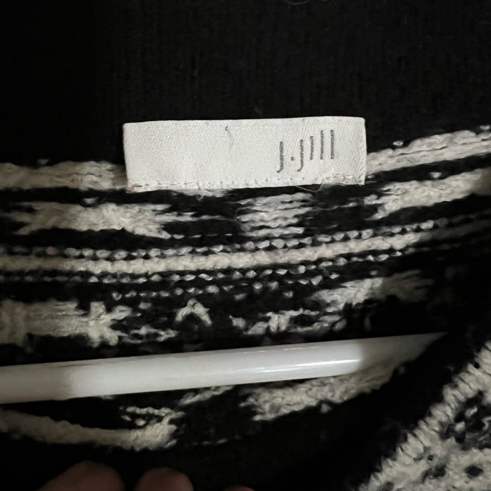 J. JILL Classic Ultra Soft & Cozy Jacquard Pullover Mock Neck Sweater Wms Sz L - Picture 3 of 4